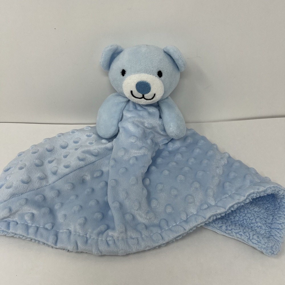 Little Beginnings Blue Bear Minky Dots Baby Lovey Security lovies